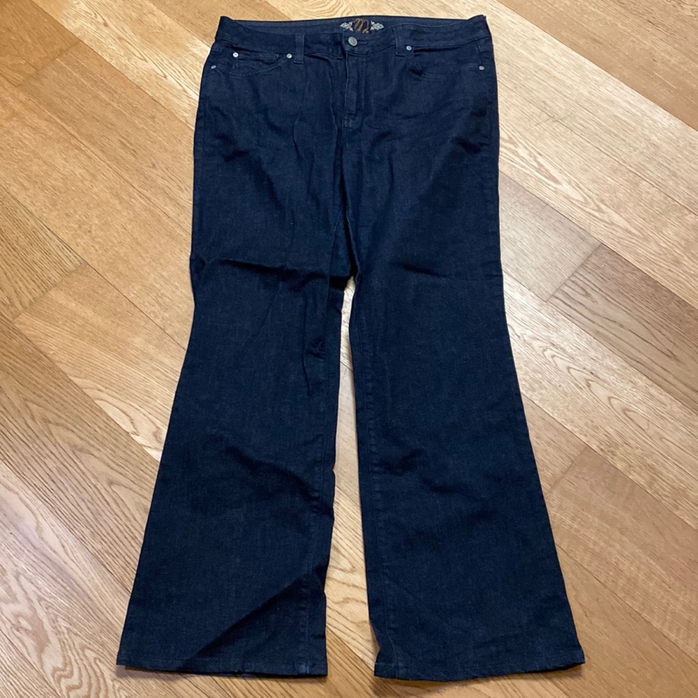 Miraclebody by miraclesuit dark indigo boot cut flared jeans 16